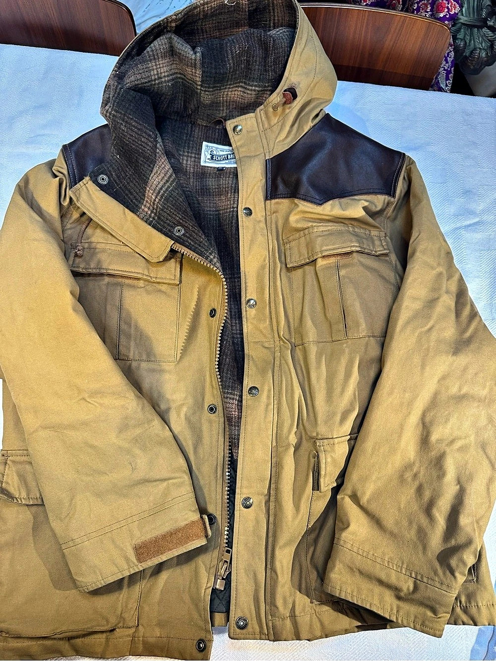 Schott NYC Men's Plaid Field Jacket 2XL